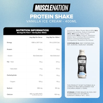 Muscle Nation Ready To Drink Protein Vanilla 400mL