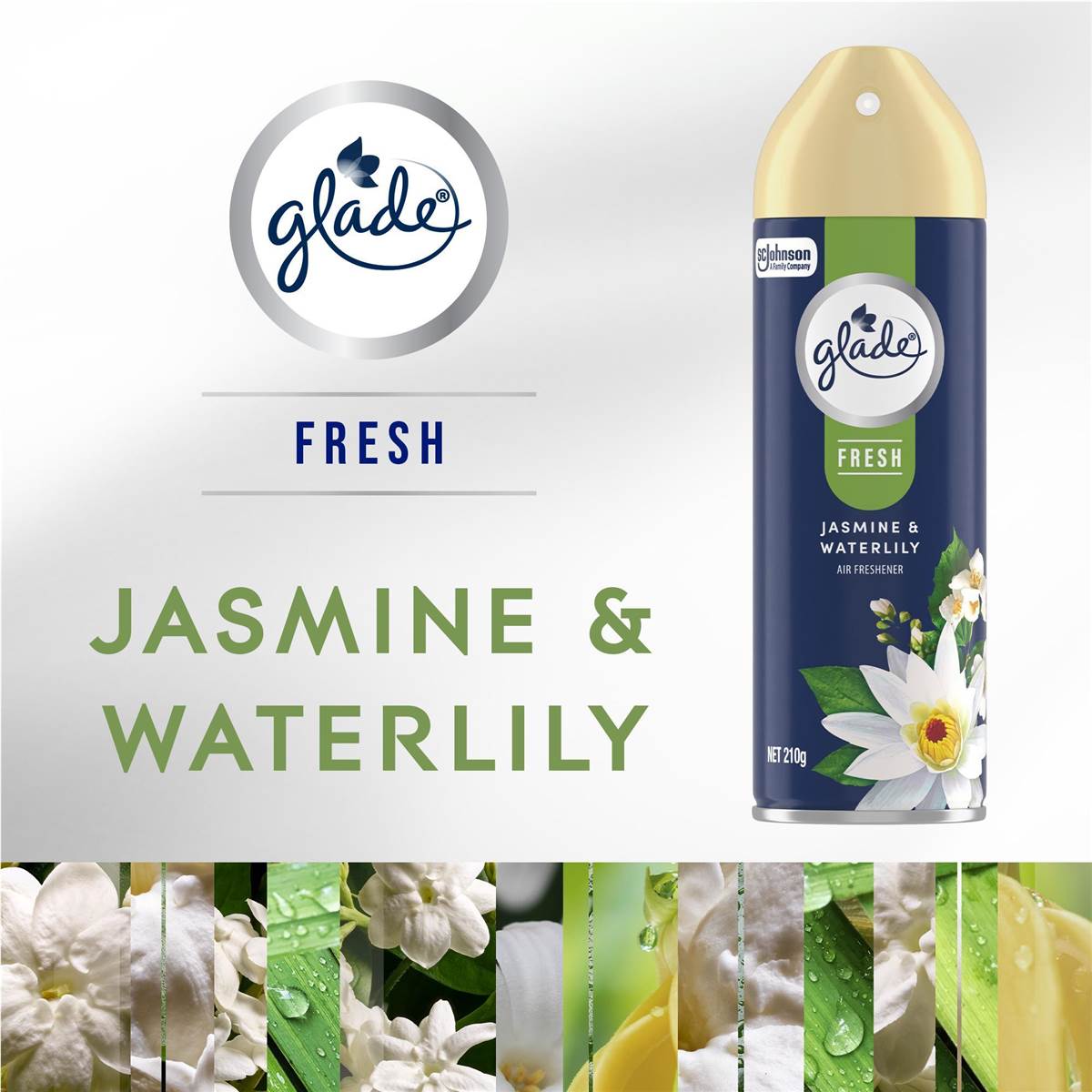 Glade Fresh Air Freshener Jasmine & Waterlilly 210g