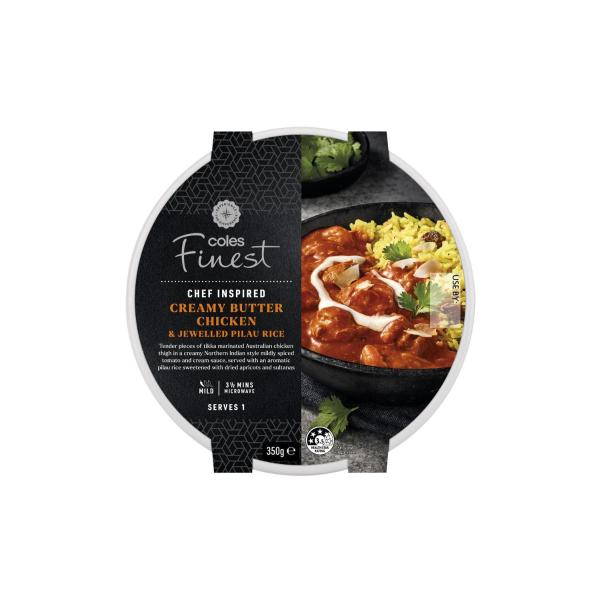 COLES FINEST BUTTER CHICKEN WITH PILAU RICE 350G