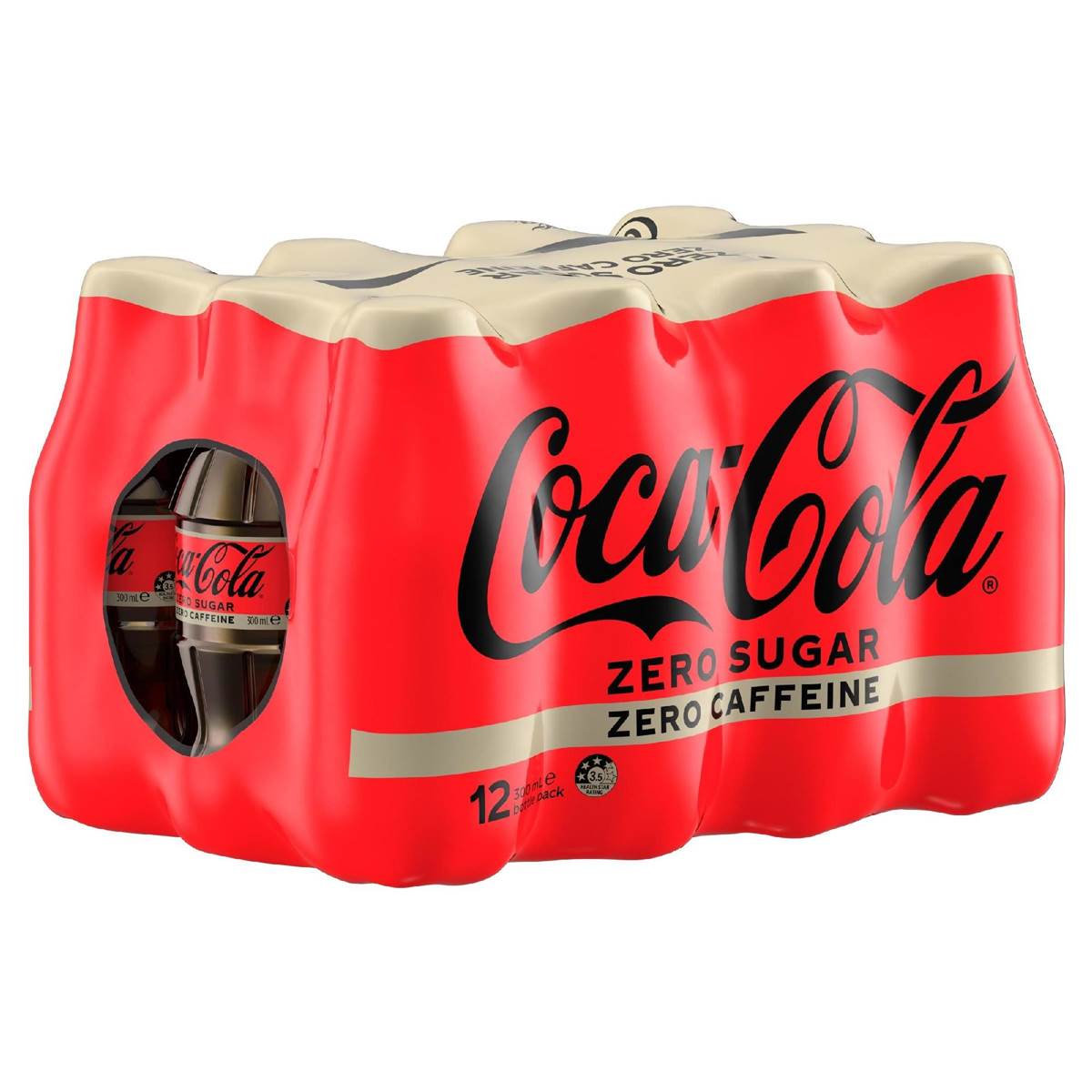 Coca-Cola Zero Sugar Zero Caffeine Soft Drink Mini Bottles 12 x 300mL