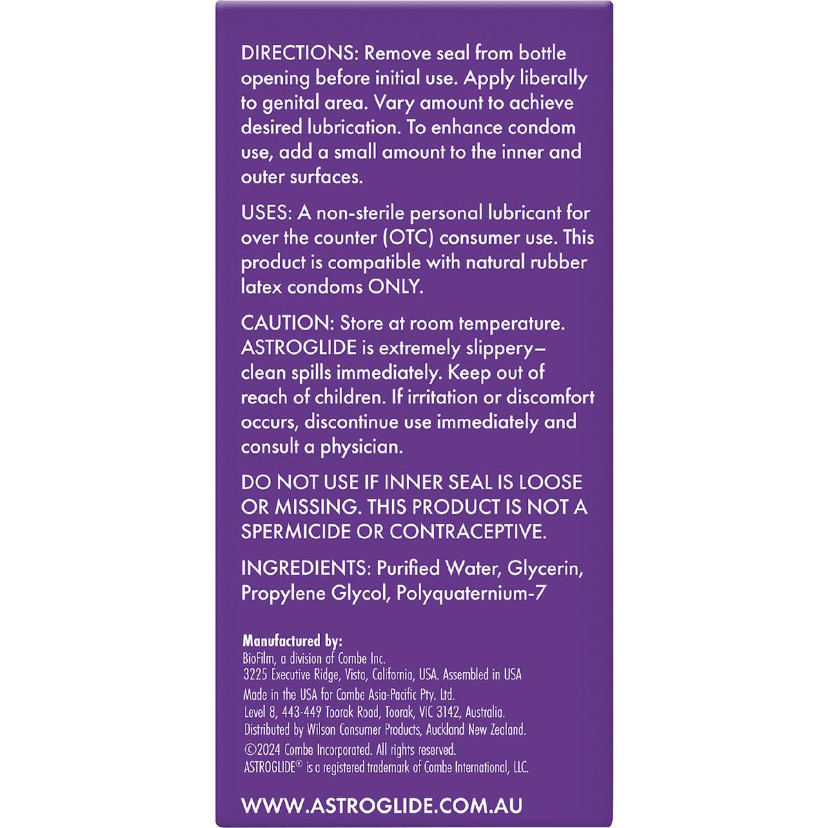 Astroglide Liquid Personal Lubricant & Vaginal Moisturiser 74mL