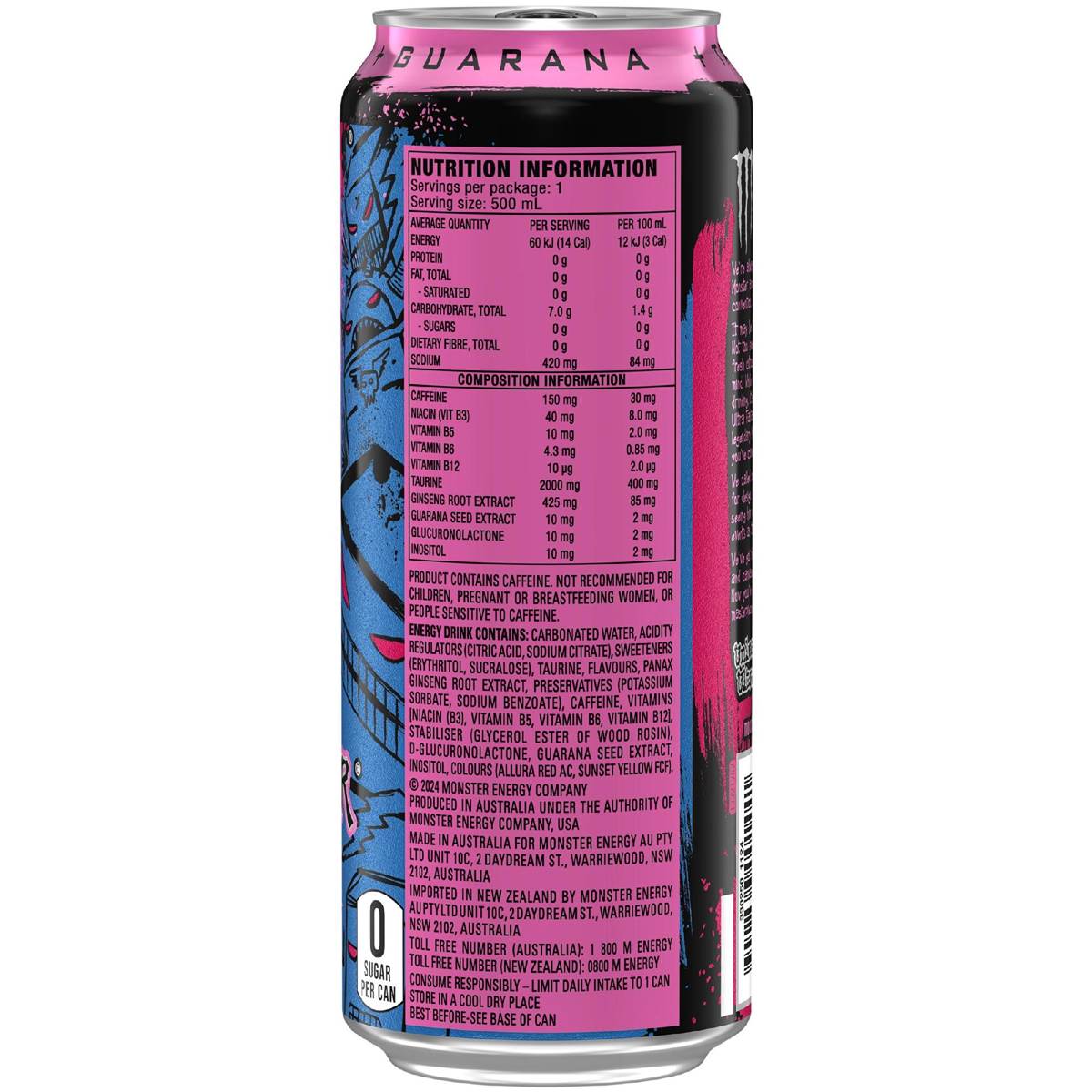 Monster Ultra Fantasy Ruby Red Energy Drink 500mL