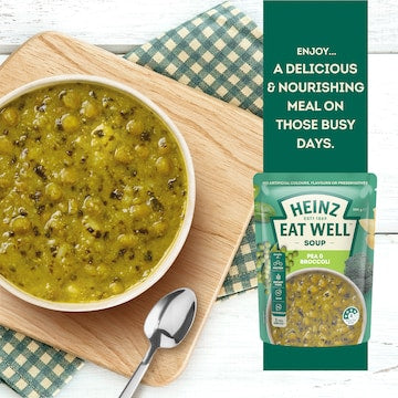 Heinz Eat Well Soup Pouch Pea & Broccoli 380g