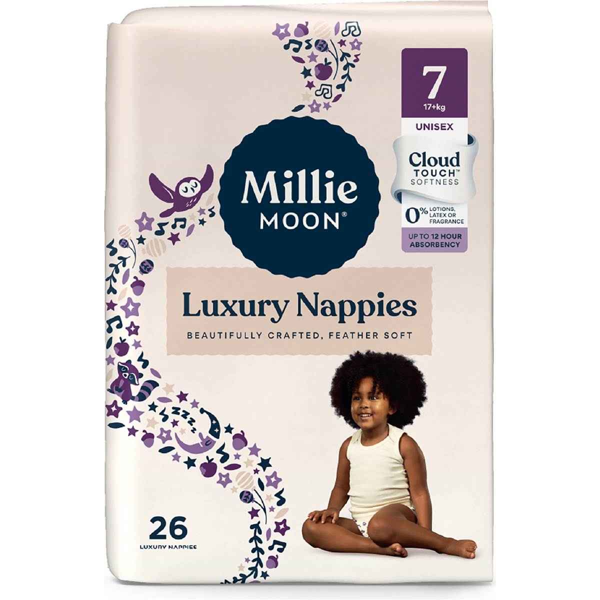Millie Moon Luxury Nappies Size 7 (17+kg) 26 pack