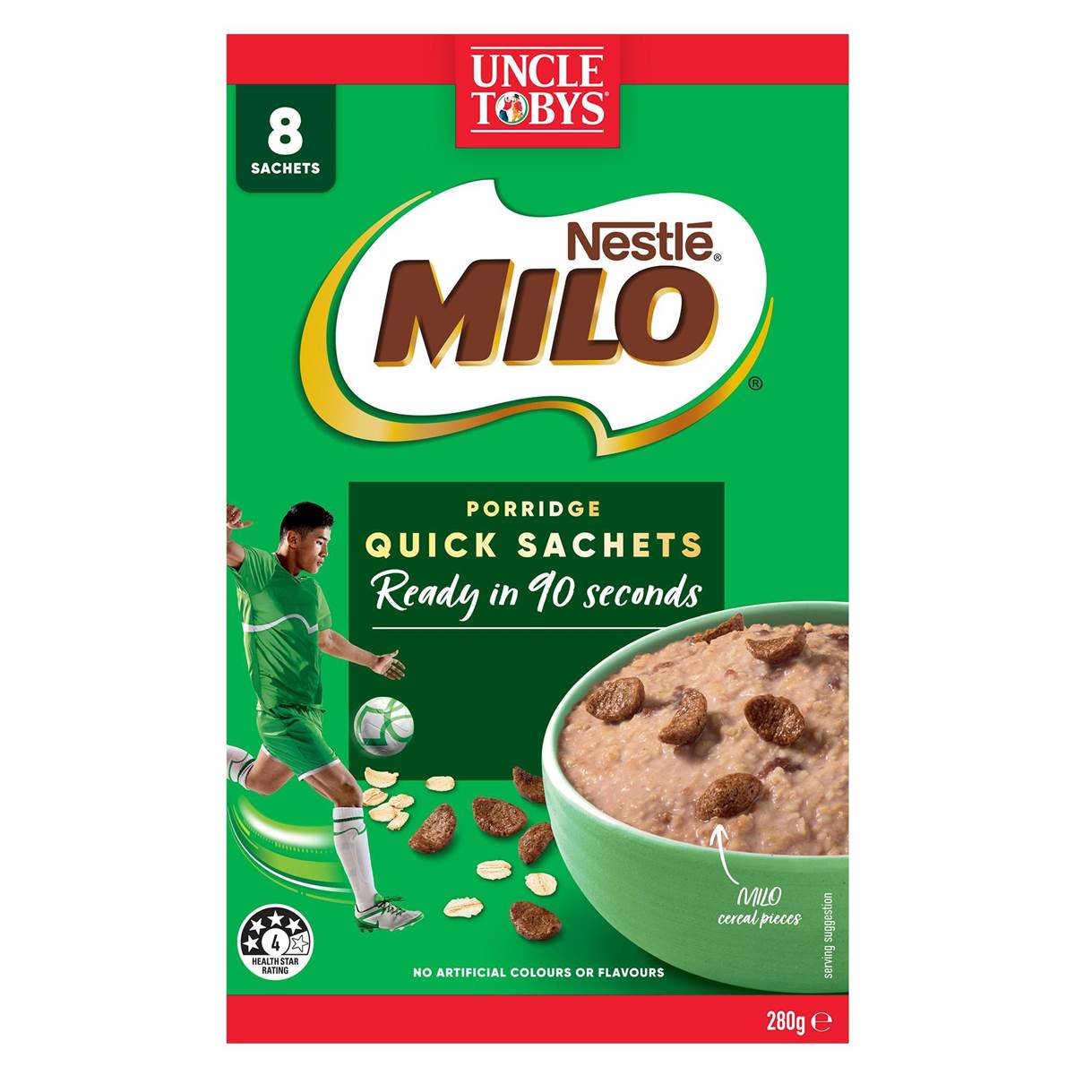 Uncle Tobys Oats Sachets Milo 8 pack 280g