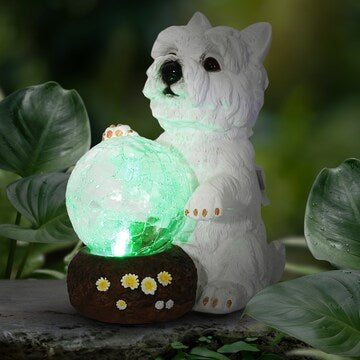 Mirabella Solar Crackle Ball Light Terrier each