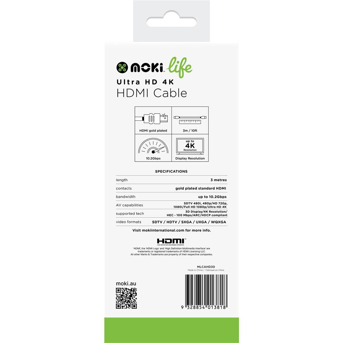 Moki HDMI Cable 3m each