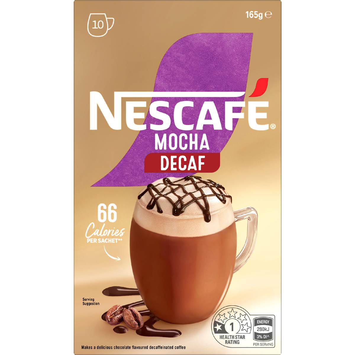 Nescafe Mocha Decaf Coffee Sachets 10 pack