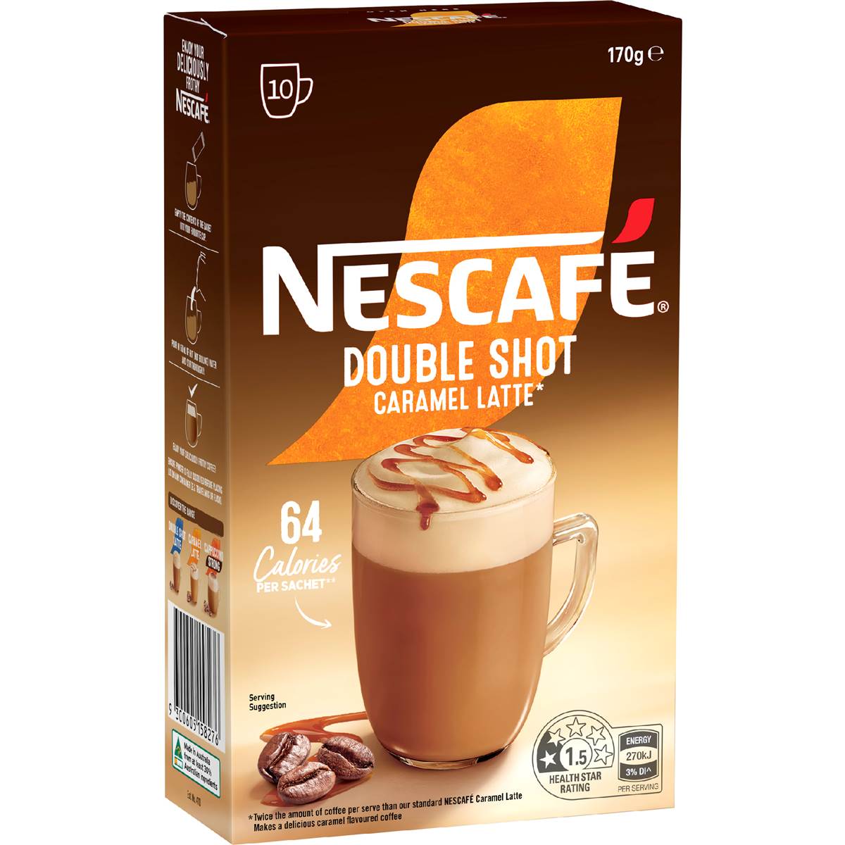 Nescafe Double Shot Caramel Latte Sachets 10 pack
