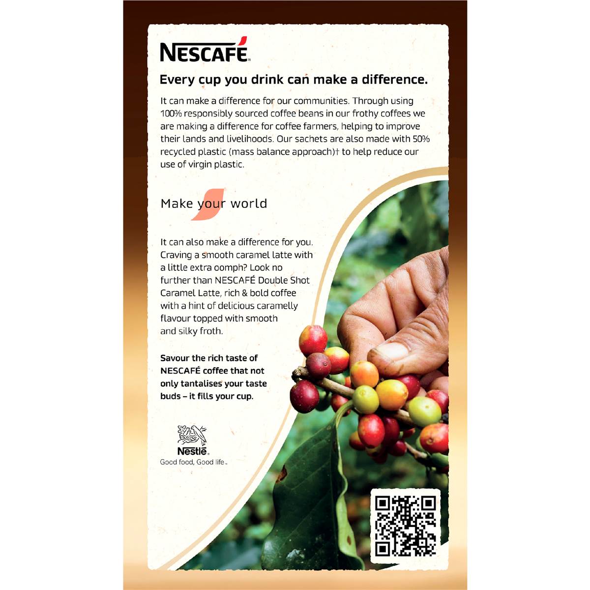 Nescafe Double Shot Caramel Latte Sachets 10 pack