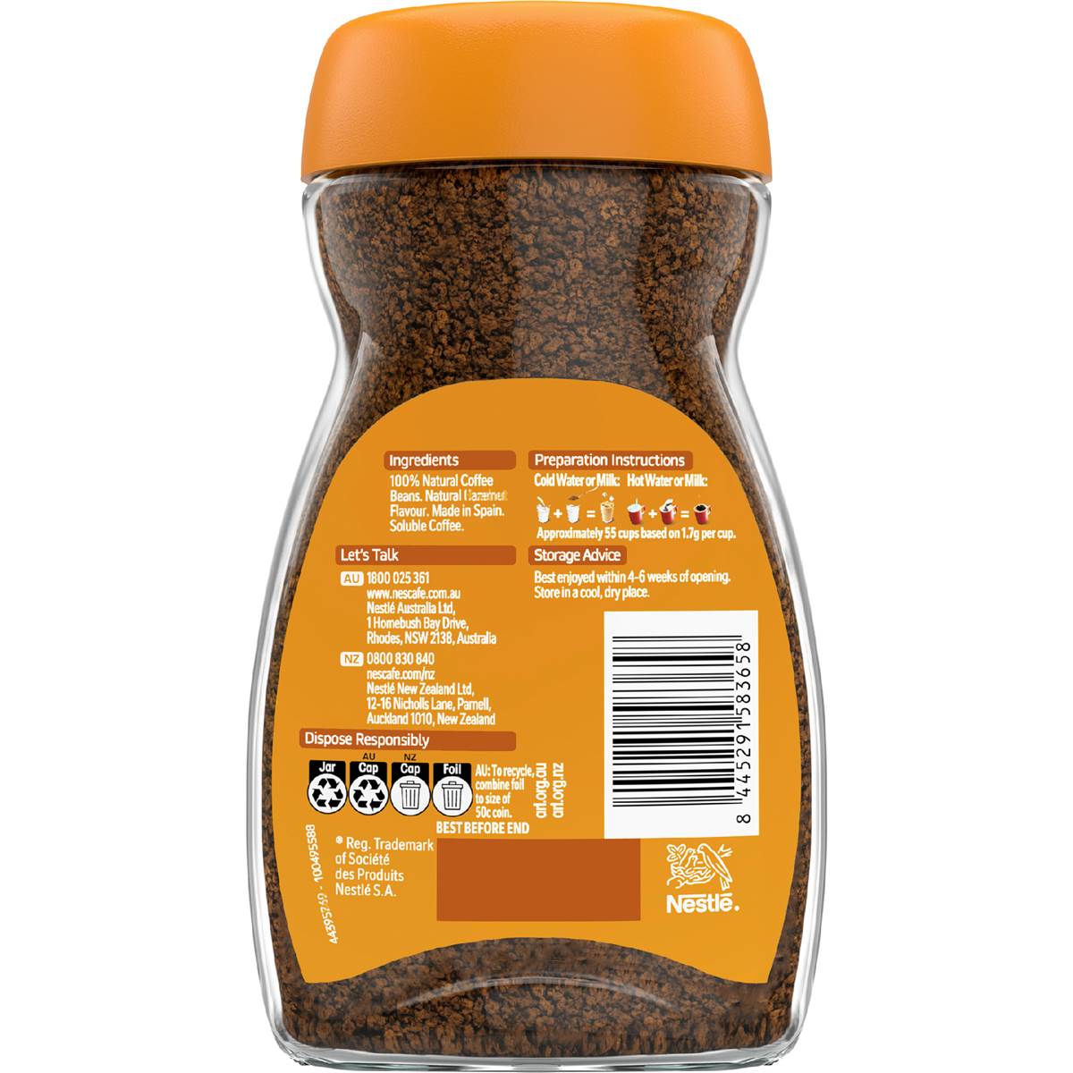 Nescafe Rich Caramel Flavourred Instant Coffee 95g