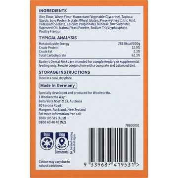 Baxter's Dental Sticks For Small To Medium Dogs 28 pack