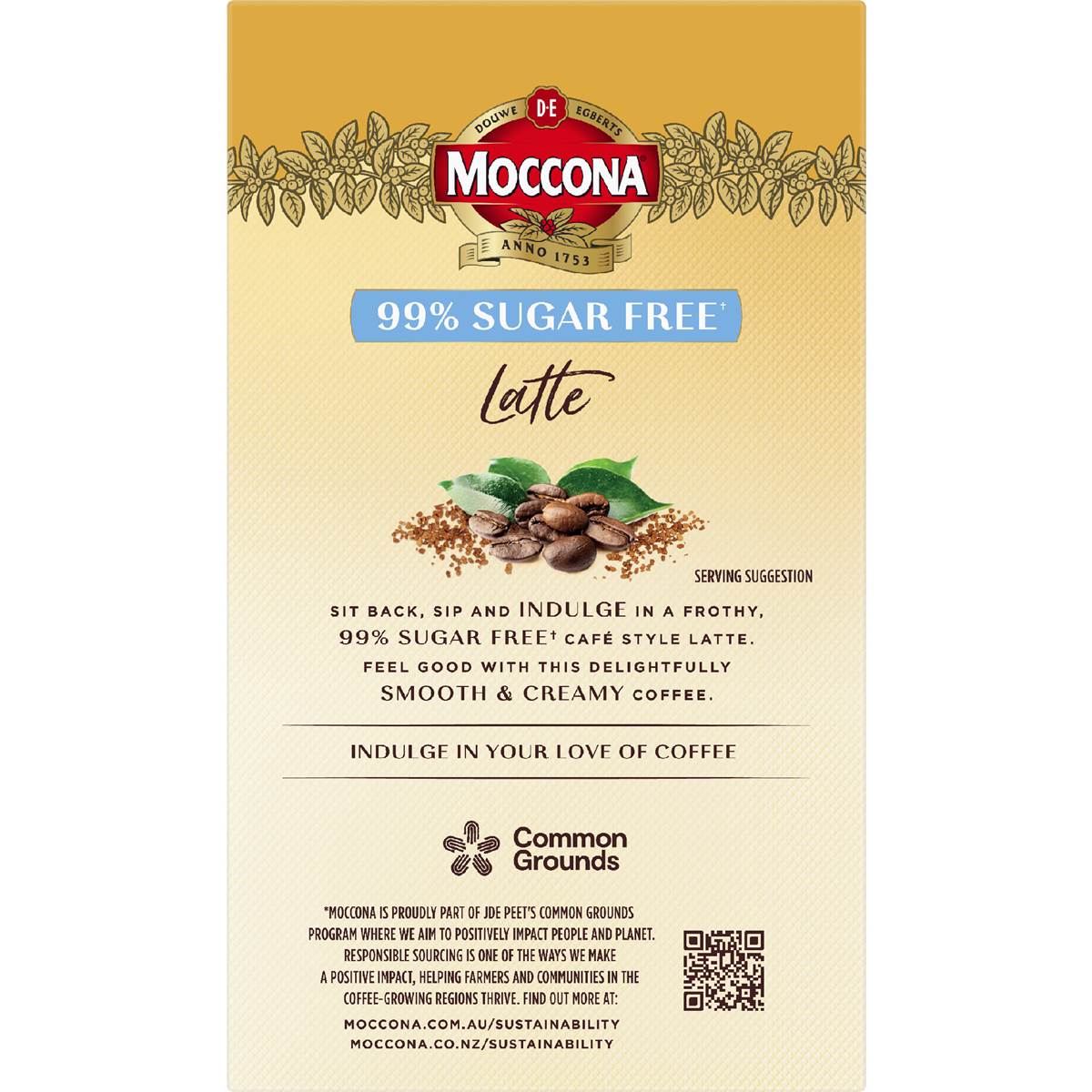 Moccona Coffee Sachets Sugar Free Latte 10 pack