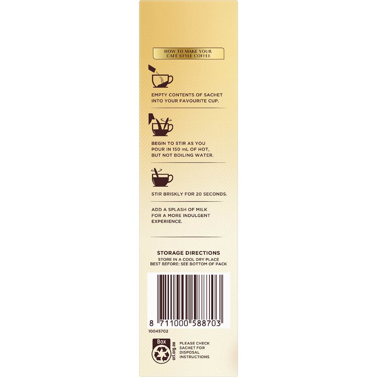 Moccona Coffee Sachets Sugar Free Latte 10 pack