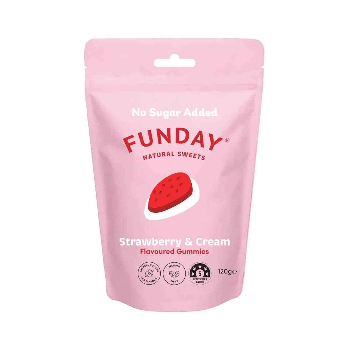 Funday Share Bag Lollies Strawberries & Cream 120g