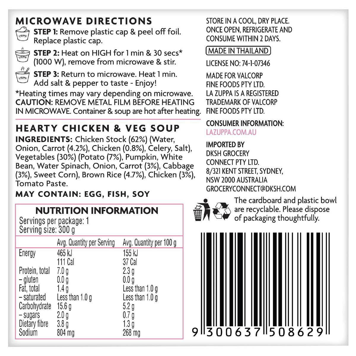 La Zuppa Soup Bowl Hearty Chicken & Veg 300g