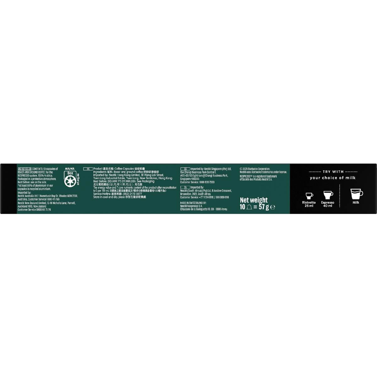 Starbucks by Nespresso Ristretto Coffee Pods 10 pack