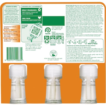 Air Wick 2x Essential Oil Vanilla & Shea Butter Plug In Refill 19mL x 3 pack
