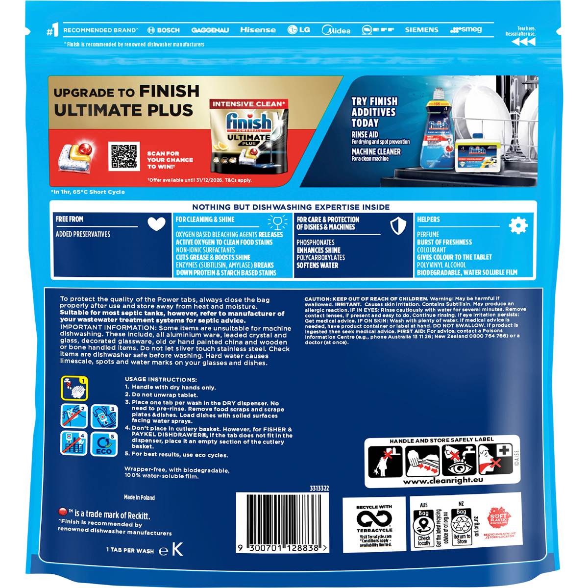 Finish Power All In One Dishwasher Tablets Lemon 80 pack