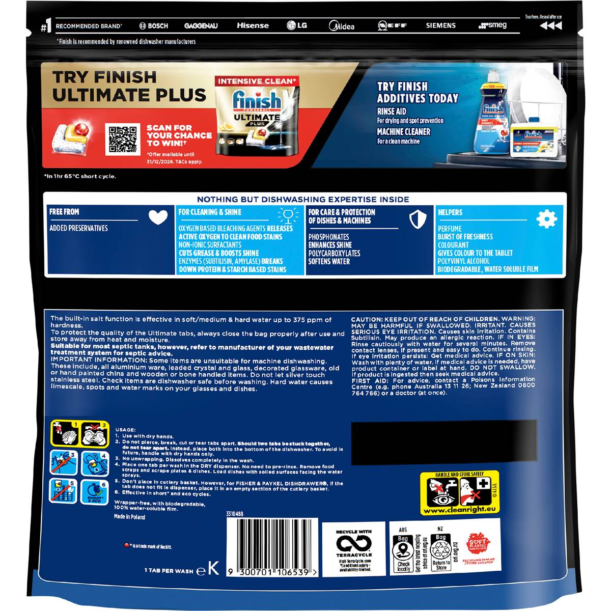 Finish Ultimate Dishwasher Tablets Lemon 70 pack