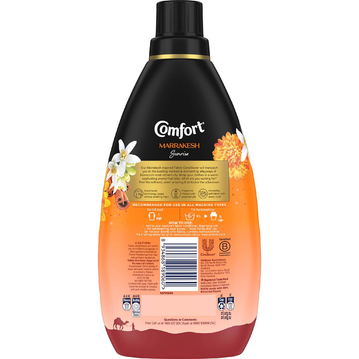 Comfort Marrakesh Fabric Softener Orange Cinnamon & Cedarwood 800mL