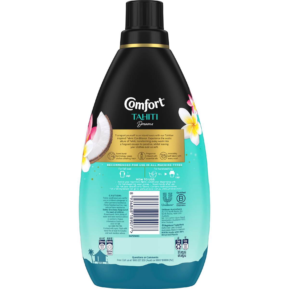 Comfort Tahiti Dreams Fabric Softener Papaya Coconut & Frangipani 800mL
