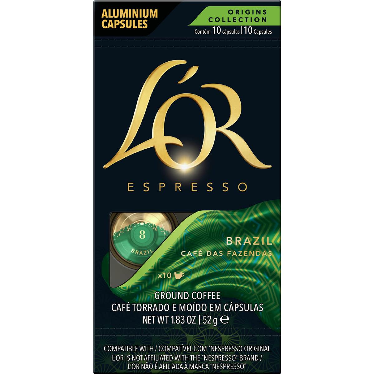L'OR Espresso Brazil Coffee Pods 10 pack