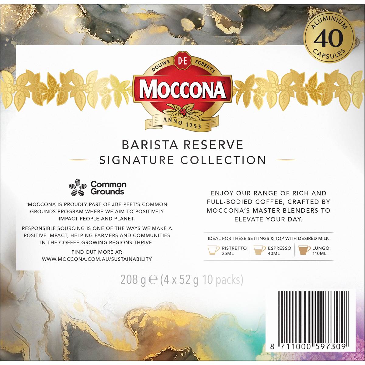 Moccona Barista Reserve Signature Collection Coffee Pods 40 pack