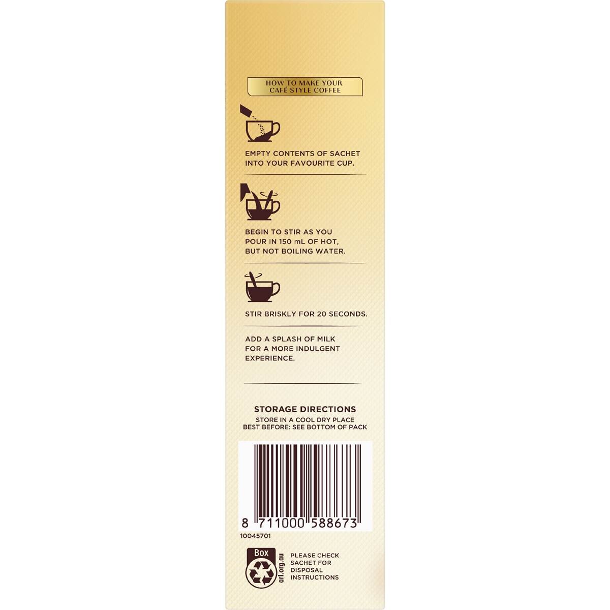 Moccona Coffee Sachets Sugar Free Caramel Latte 10 pack