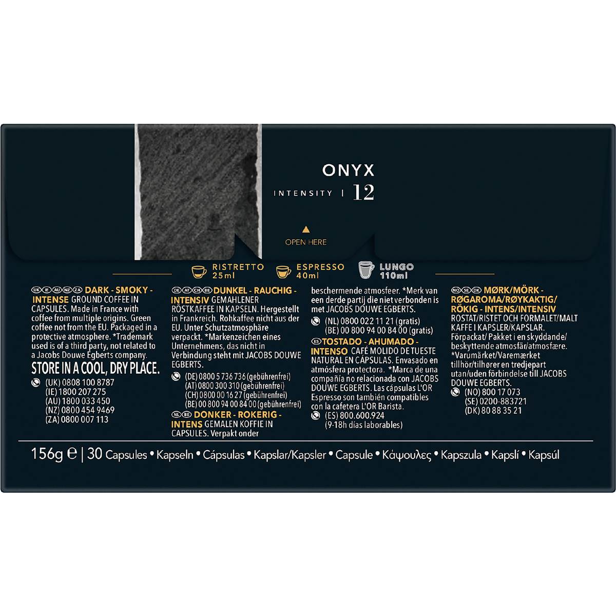 L'Or Espresso Onyx Intensity 12 Coffee Pods 30 pack