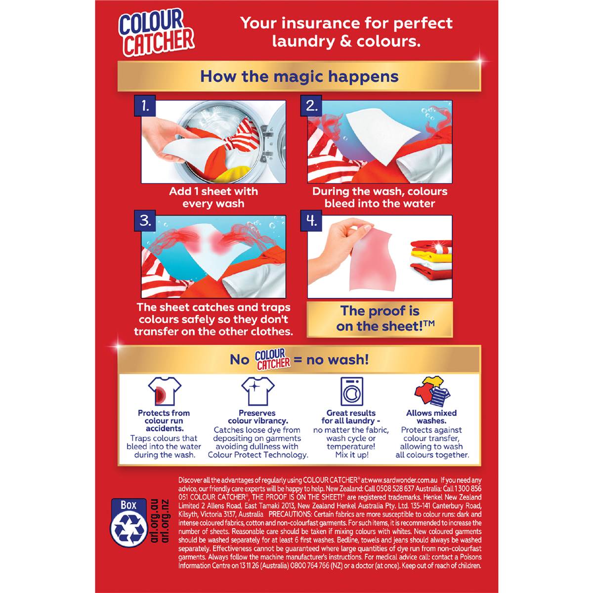 Sard Colour Catcher Protector Sheets 22 pack