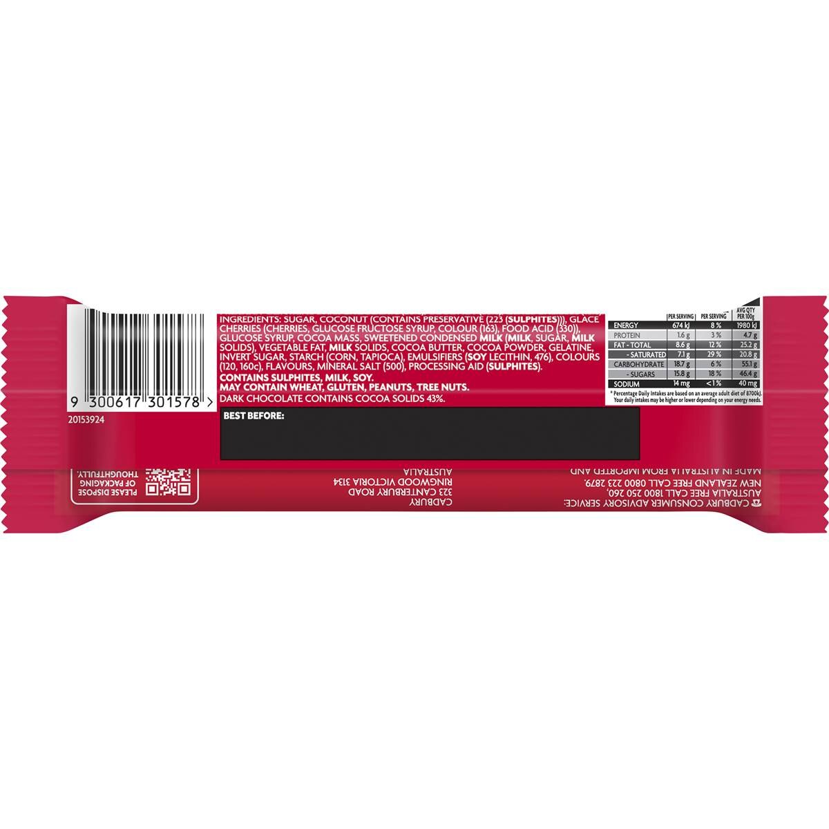 Cadbury Cherry Ripe Twin Pack Dark Chocolate Bar 68g