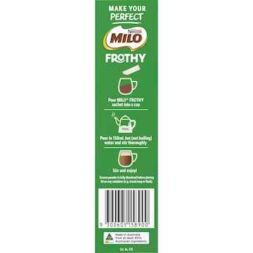 Milo Frothy Instant Hot Chocolate Sachets 8 pack