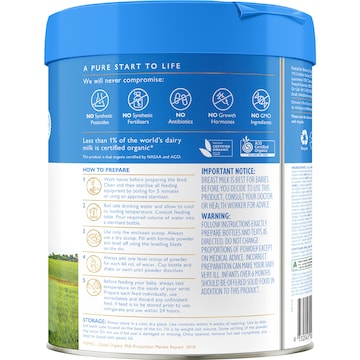 Bellamy's Organic Infant Formula Stage 1 (0-6m) 800g