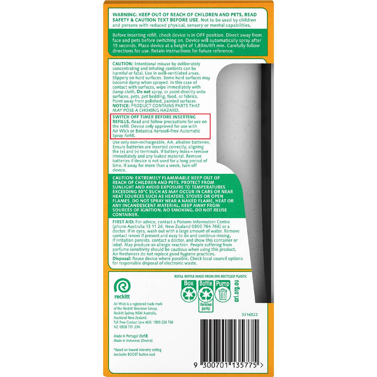 Air Wick 2x Essential Oil Auto Air Freshener Vanilla & Shea 228mL