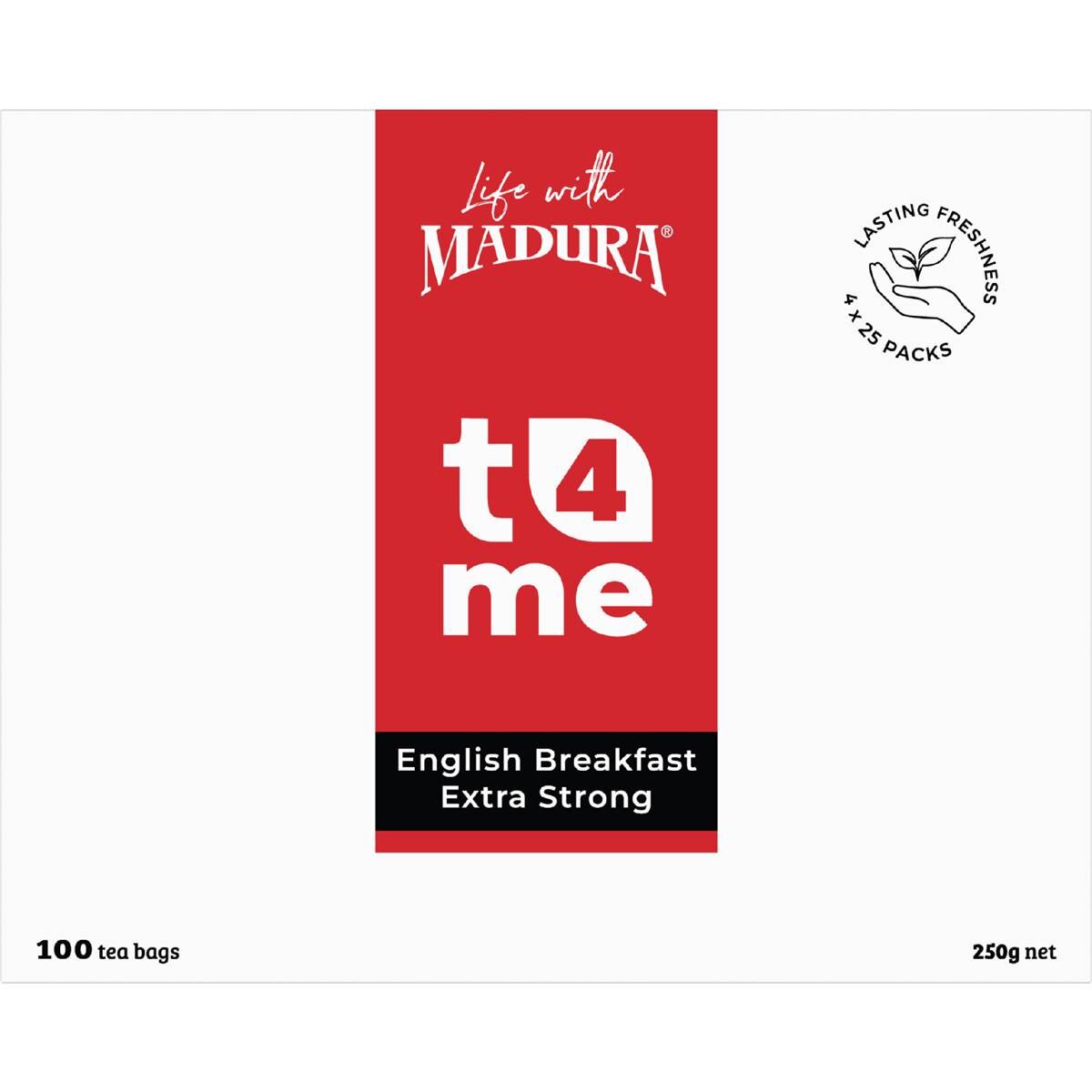 T4Me English Breakfast Extra Strong Tea Bags 100 pack
