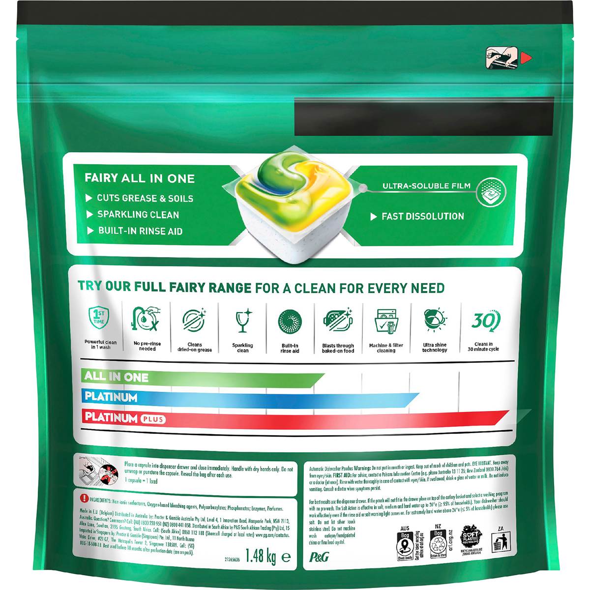 Fairy All In One Dishwasher Tablets Lemon Scent 110 pack