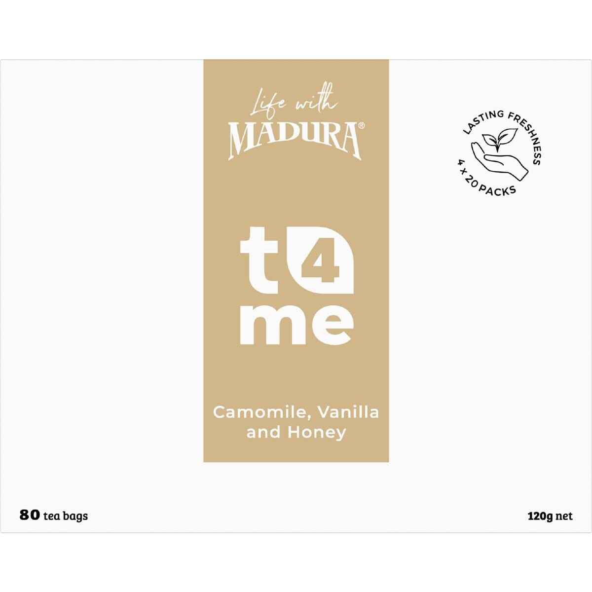 T4Me Camomile Vanilla & Honey Tea Bags 80 pack
