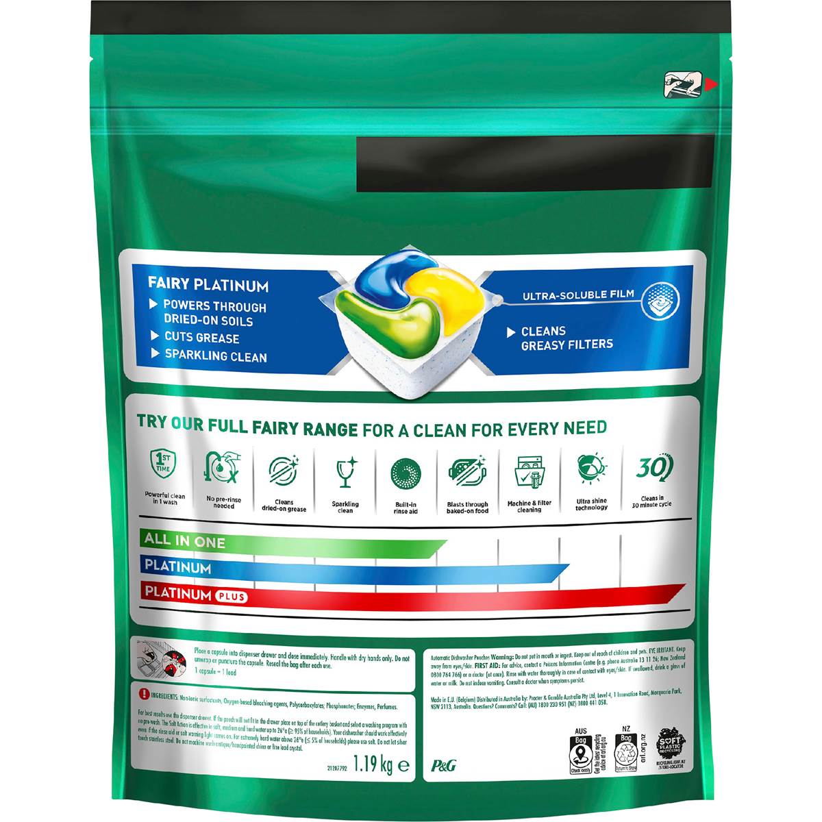 Fairy Platinum Dishwasher Tablets Lemon Scent 80 pack