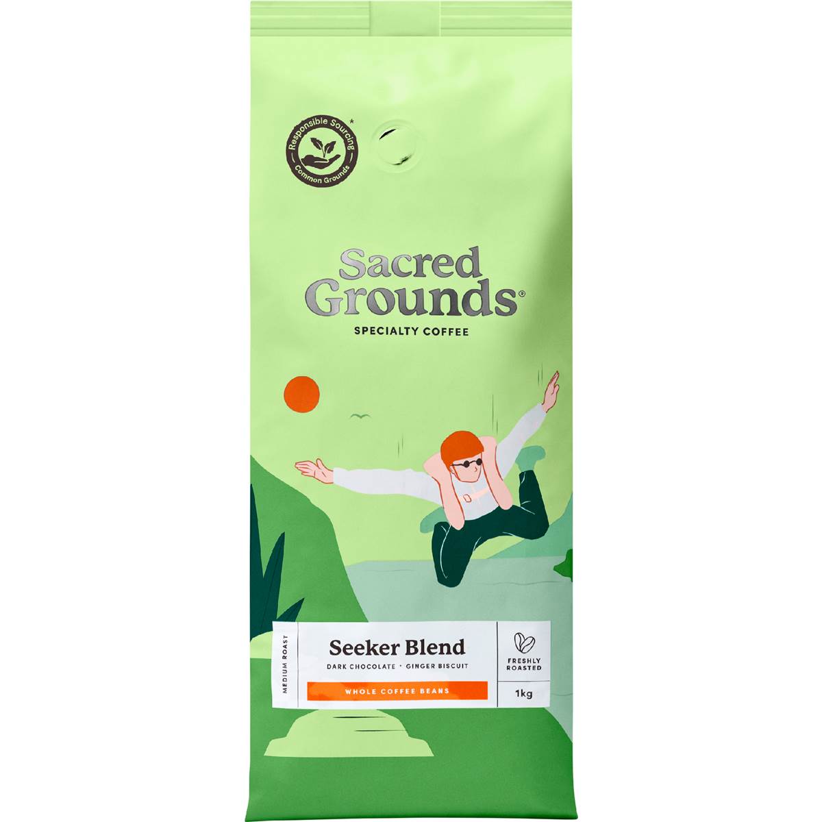 Sacred Grounds Seeker Blend Whole Coffee Beans 1kg