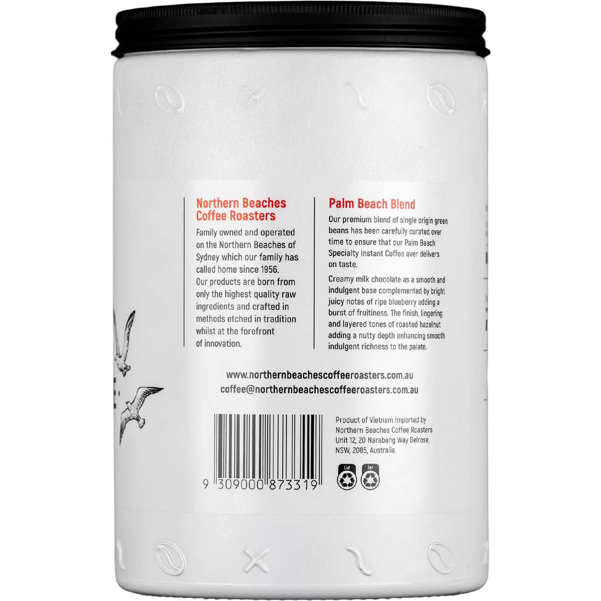 Northern Beaches Specialty Instant Coffee Palm Beach Blend 400g