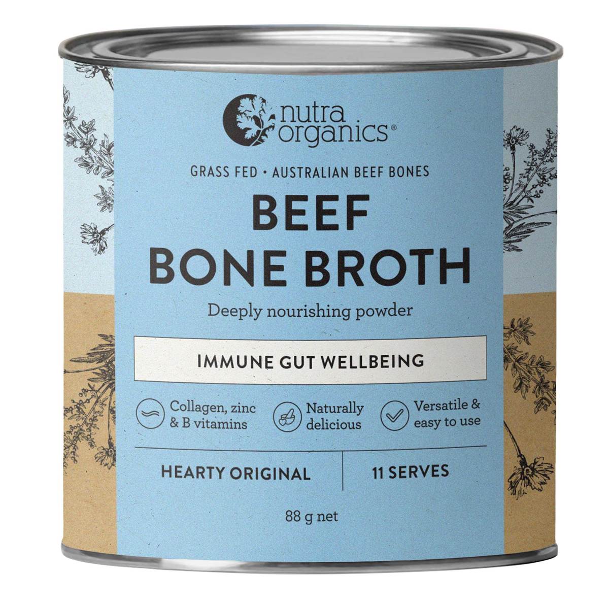Nutra Organics Beef Bone Broth Hearty Original 88g