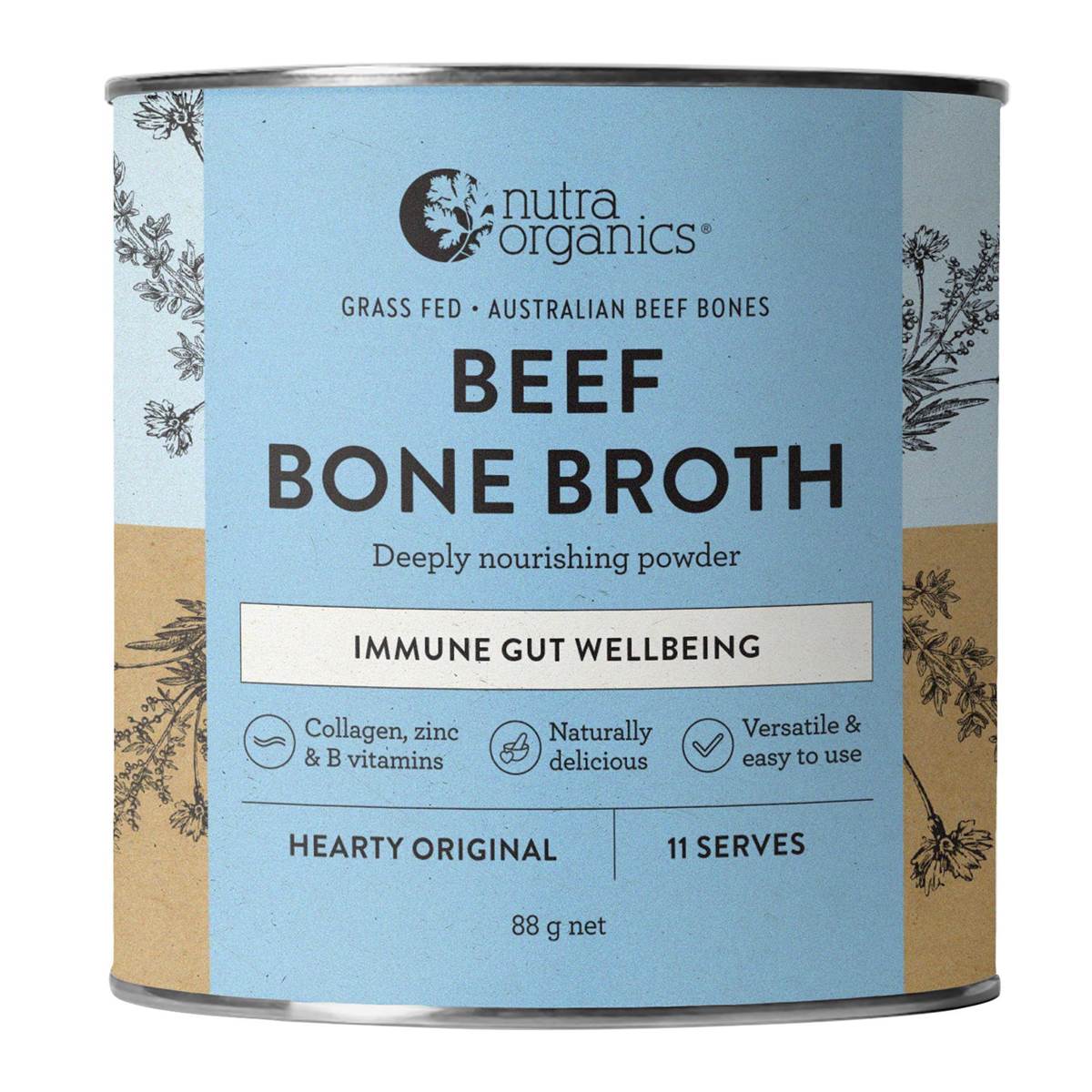 Nutra Organics Beef Bone Broth Hearty Original 88g