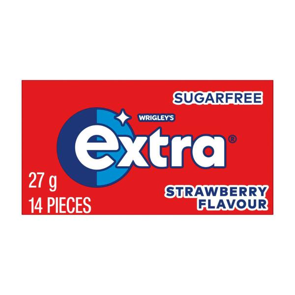 EXTRA STRAWBERRY SUGAR FREE CHEWING GUM 27G