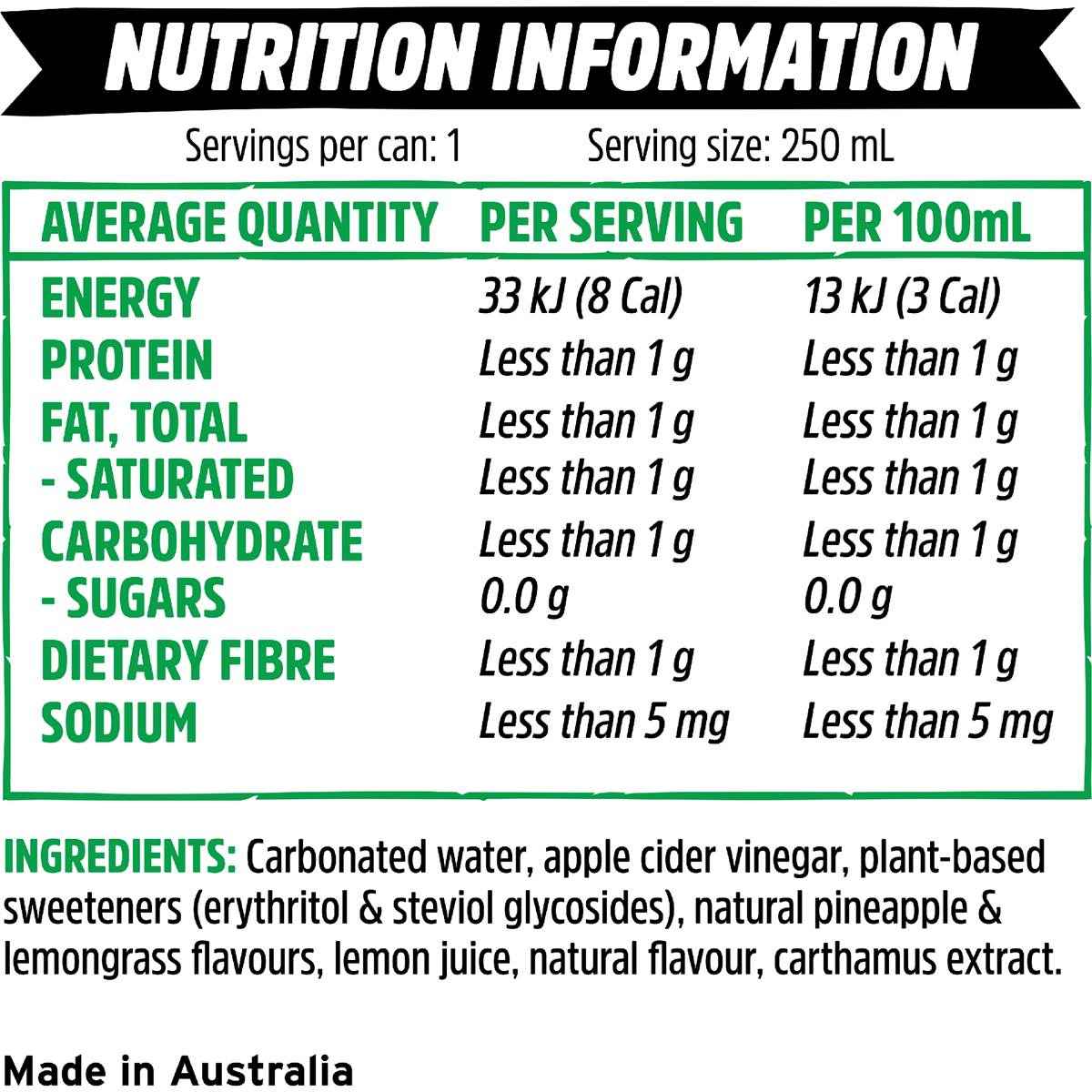 Remedy Sodaly Pineapple 250mL x 4 pack