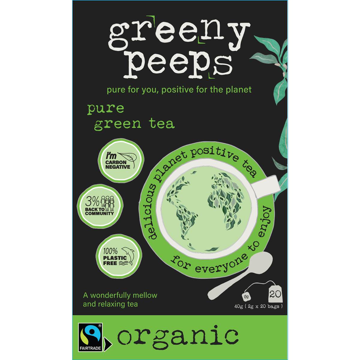 Greeny Peeps Organic Green Tea 20 pack