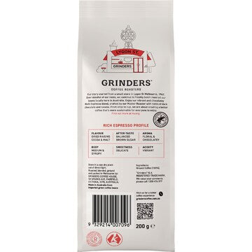 Grinders Rich Espresso Coffee Ground 200g