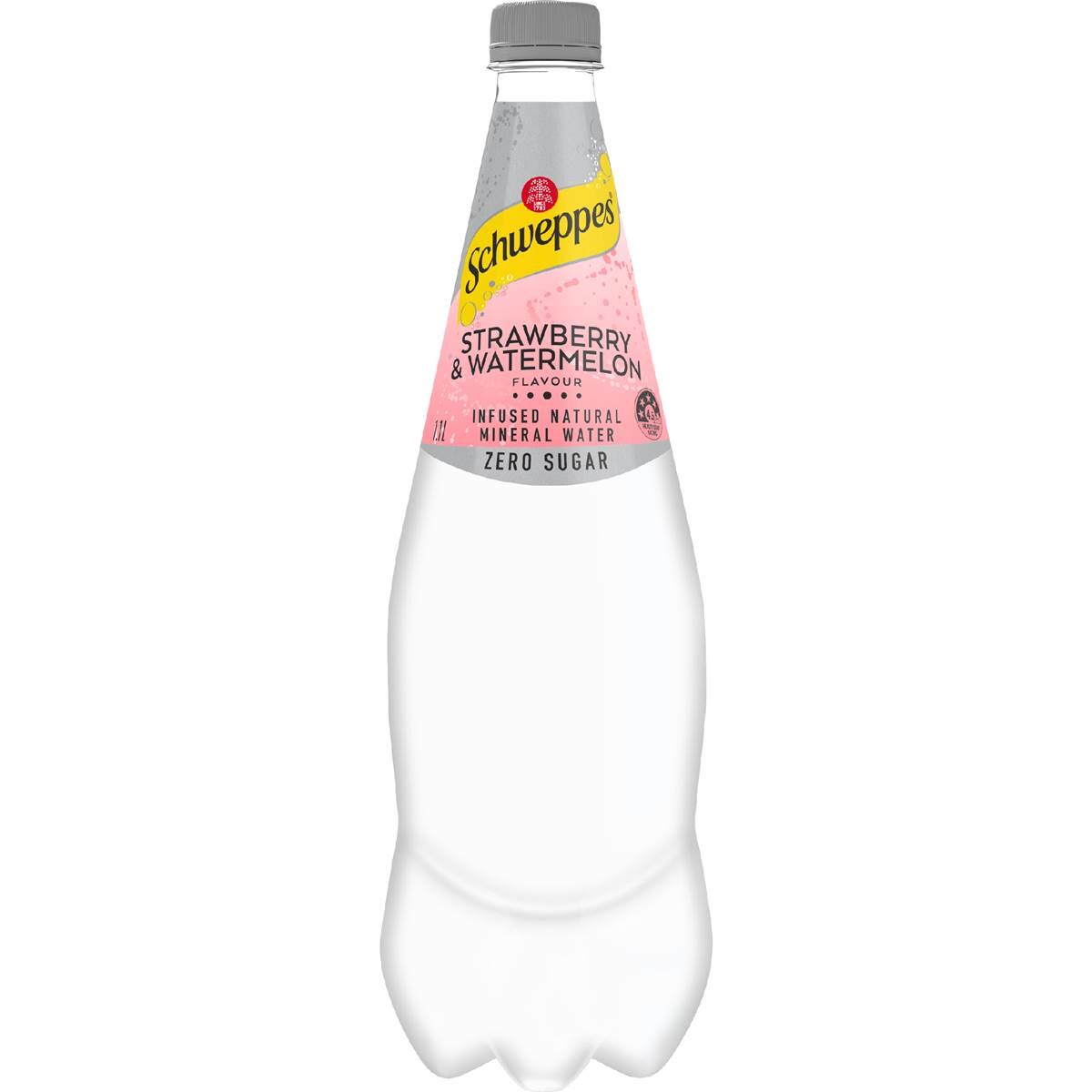 Schweppes Zero Sugar Strawberry & Watermelon Mineral Water 1.1L