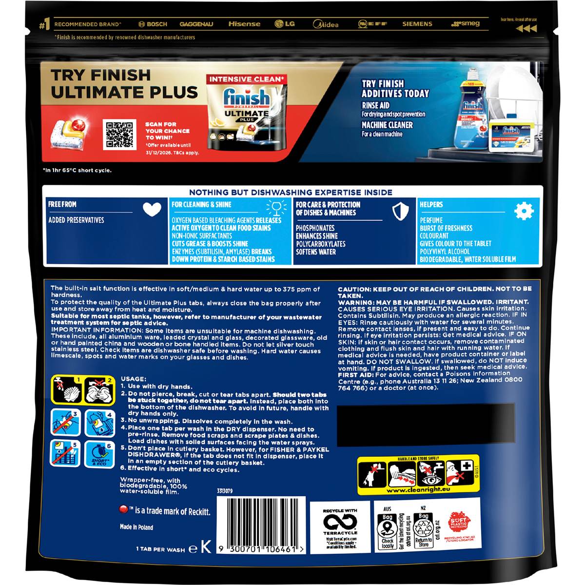 Finish Ultimate Plus Dishwasher Tablets Lemon 82 pack