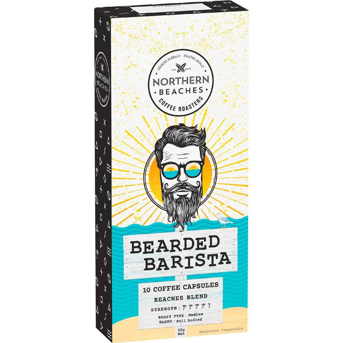 Northern Beaches Bearded Barista Coffee Capsules 10 pack